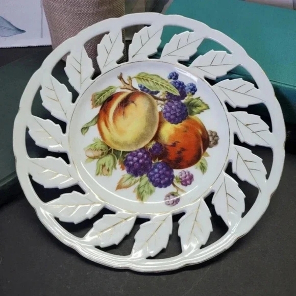 None Other - Vintage Plate w/ Fruit Design
